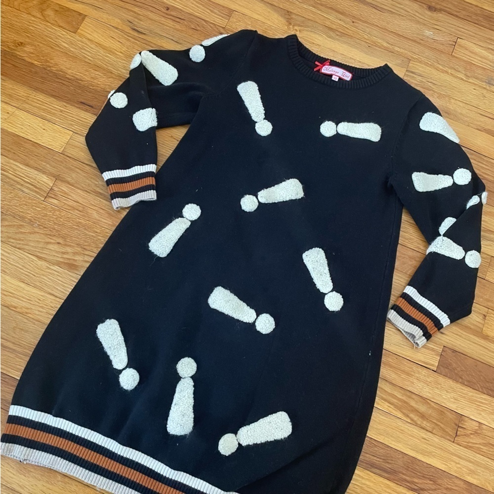 4/$25 Melange Girl by Kidichic Knit Sweater Dress Girls Sz 10 Black Knee Length - Picture 4 of 7